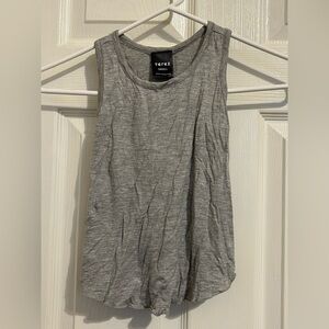 NWT Terez heather gray racer back ruffle hem tank. Girls size small